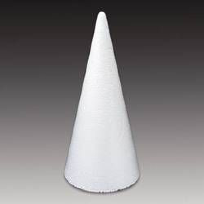 Styropor-Kegel 20cm weiß