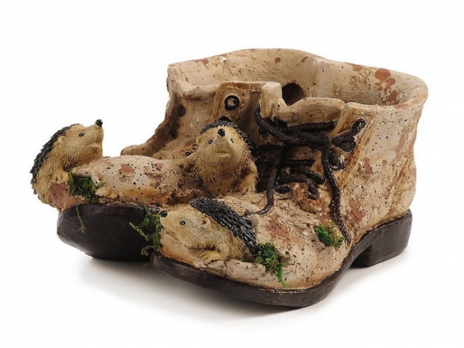 Pflanzschuh mit Igel 20x16x10cm