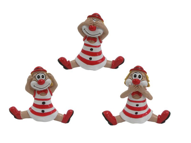 Clown indische Weisheit aus Poly 8x3x7cm