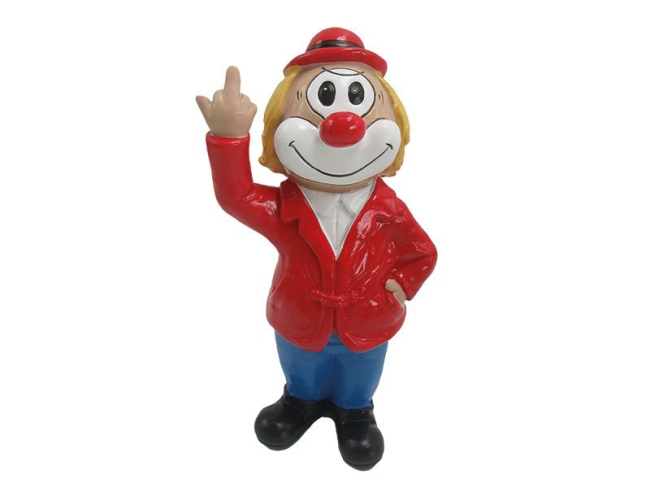 Clown Stinkefinger aus Poly 9,5x6x20cm