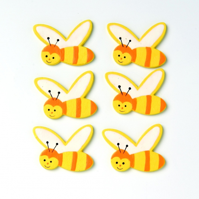 Streuteile Bienen 6St gelb