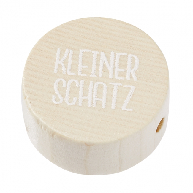 Schnulli-Scheibe Kleiner Schatz 20x10mm natur
