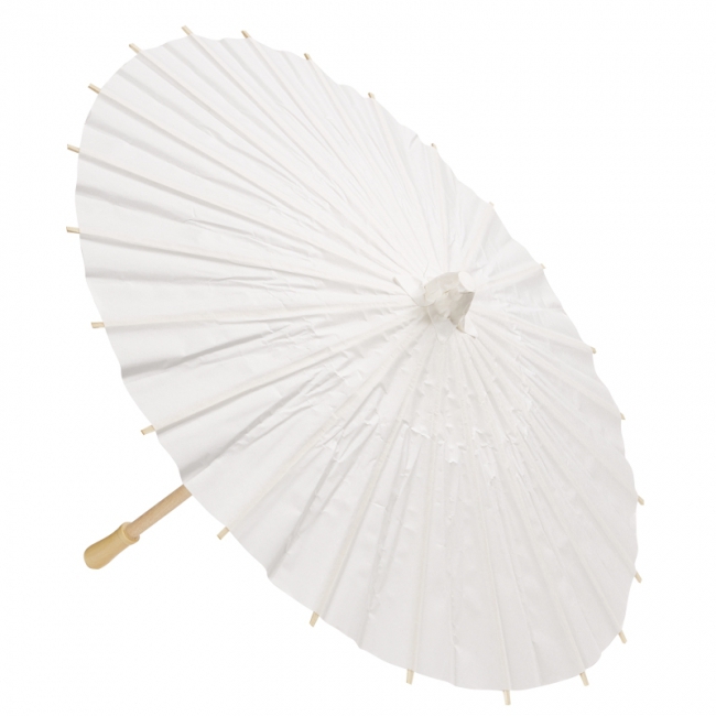 Deko-Schirm Papier 20cm weiss