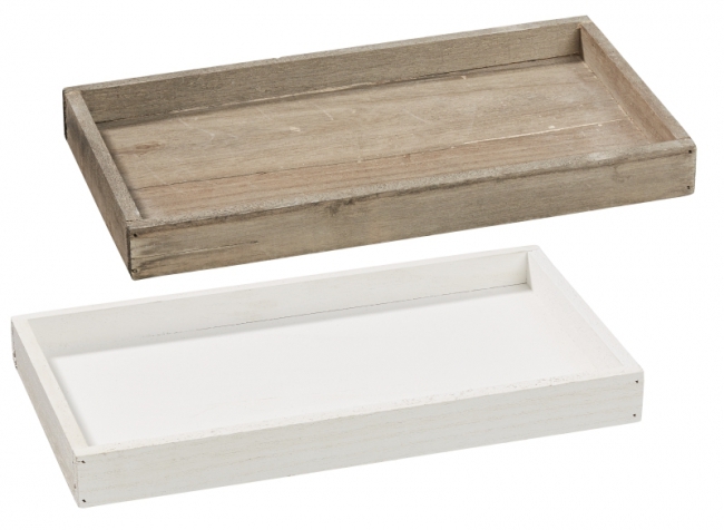 Holztablett Basic 30x16x3cm grau