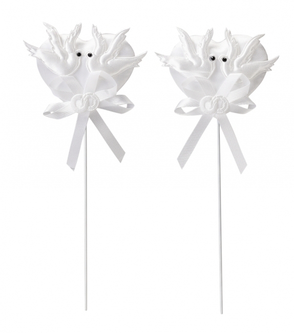 Stecker Hochzeitsherz 6cm weiss