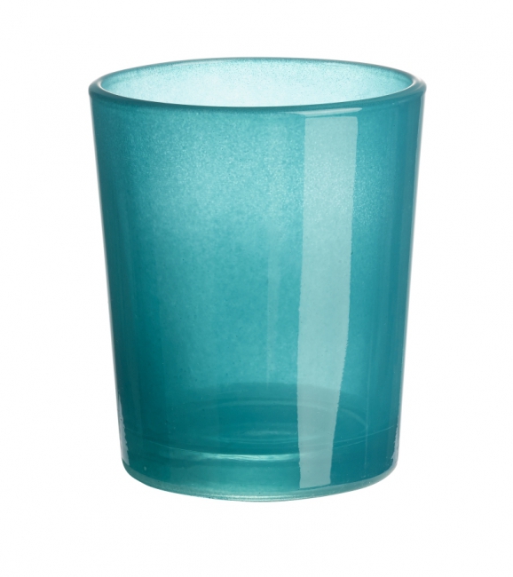 Teelichtglas 6,5x4,8x5,8cm türkis