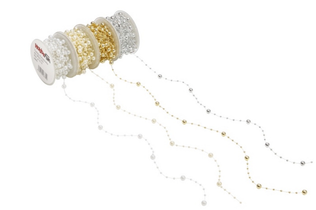 Trendy Perlenkette creme 10m