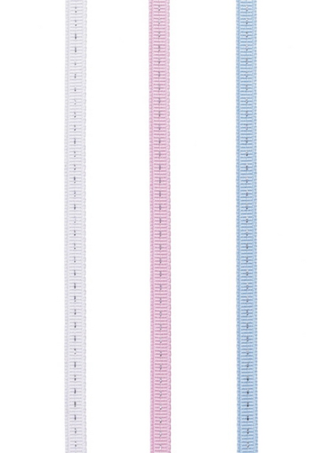 Band mit silber 5mm 25m rosa