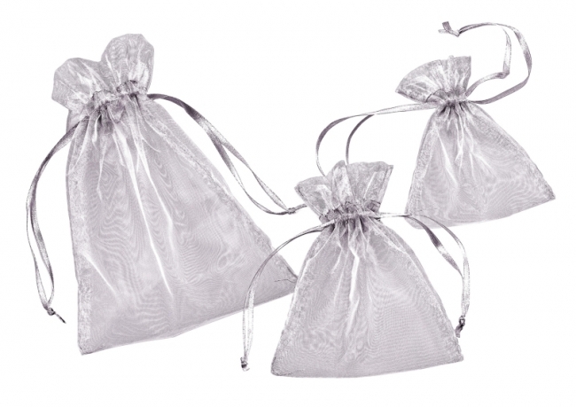 Organza-Säckchen 13x10cm silber