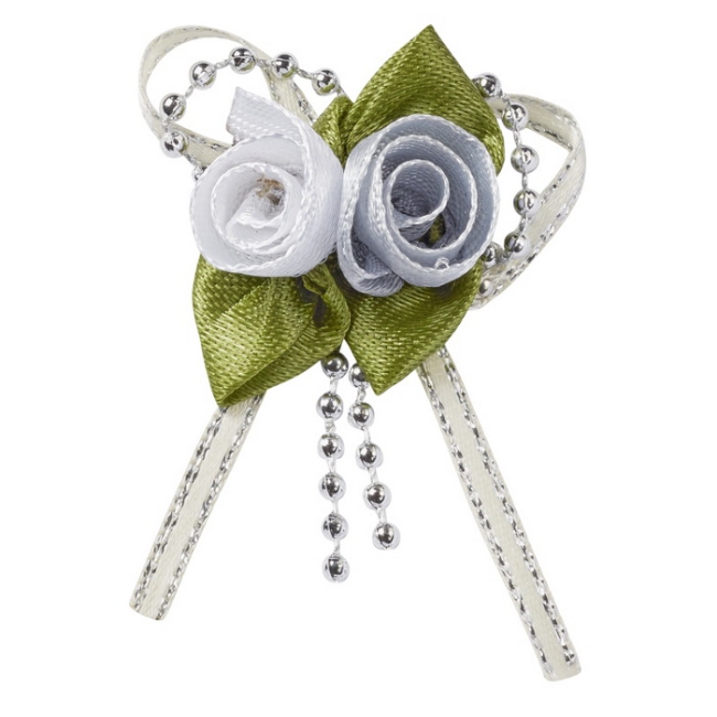 Satin-Rosen mit Band 3cm
