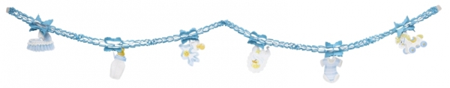 Papiergirlande Babyboy blau 2m