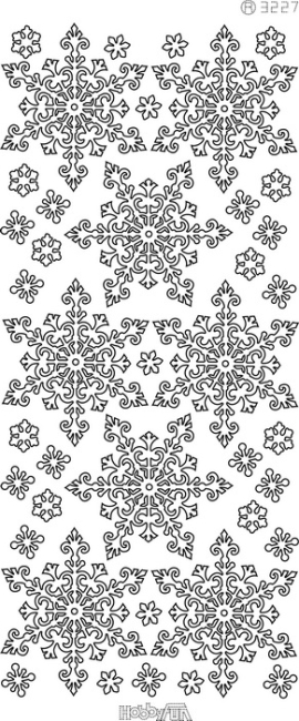 Konturensticker "Eiskristalle" silber