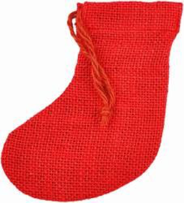 Jute Socken rot 6x12cm